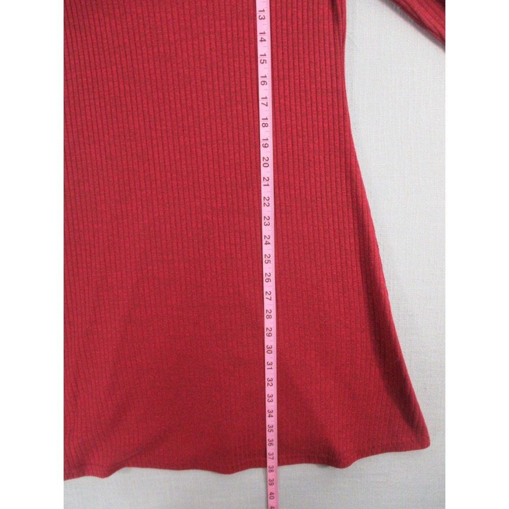 Old‎ Navy Womens Medium Burgundy Red Ribbed Long Sleeve Scoop Neck Mini Dress - Picture 6 of 10